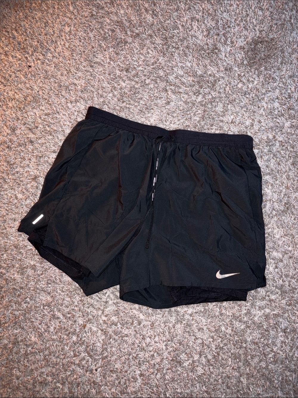 Nike Black Men's Split-Short Running Shorts with Swoosh 2 in 1